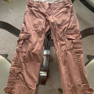 Abercrombie size 6 cropped cargo pants with satin